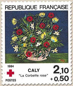 Au profit de la Croix-Rouge. La corbeille rose, d'après une oeuvre de Caly. 2f.10 + 50c. Multicolore Y2345