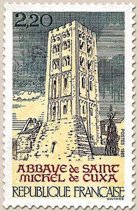 Série touristique. Abbaye Saint-Michel-de-Cuxa. 2f.20 beige, brun, bleu et rouge Y2351