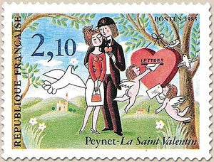 La Saint-Valentin. Les amoureux, de Peynet. 2f.10 multicolore Y2354