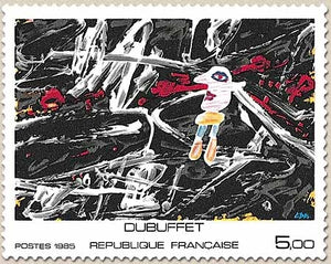 Série artistique. L'égaré, œuvre de Dubuffet. 5f. Polychrome Y2381