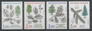 Série Flore et faune de France. Arbres.  4 valeurs Y2387S