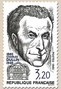 Hommage à Charles Dullin. Portrait. 3f.20 noir et bleu Y2390