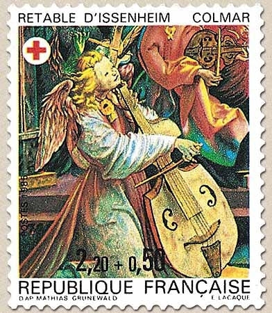 Au profit de la Croix-rouge. Retable d'Issenheim Colmar. 2f.20 + 50c. Multicolore Y2392