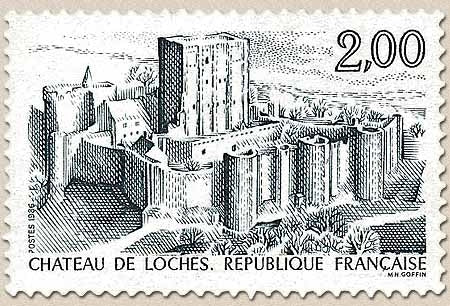 Série touristique. Château de Loches. 2f. Bleu-gris et noir Y2402