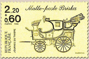 Journée du Timbre. Timbre provenant de carnet. 2f.20 + 60c. Brun foncé sur jaune clair Y2411