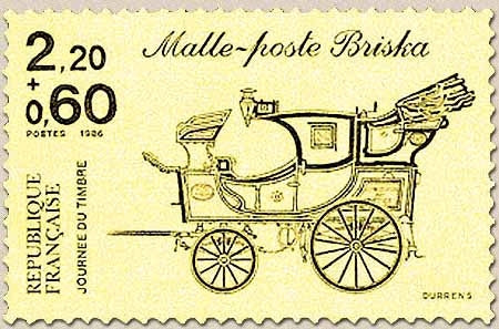 Journée du Timbre. Timbre provenant de carnet. 2f.20 + 60c. Brun foncé sur jaune clair Y2411