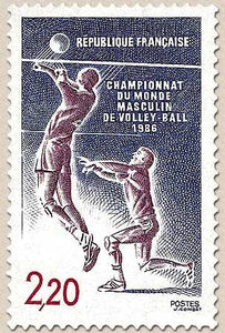 Championnat du monde masculin de volley-ball. 2f.20 violet, brun-lilas et rouge Y2420