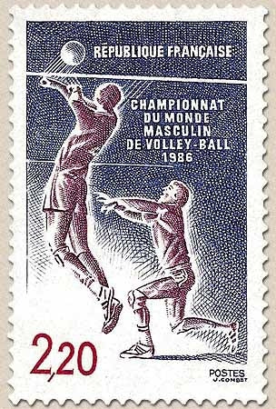 Championnat du monde masculin de volley-ball. 2f.20 violet, brun-lilas et rouge Y2420