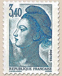 Type Liberté de Delacroix. 3f.40 bleu Y2425