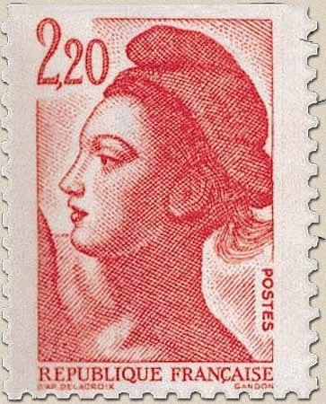 Type Liberté de Delacroix, provenant de carnets.  2f.20 rouge Y2427