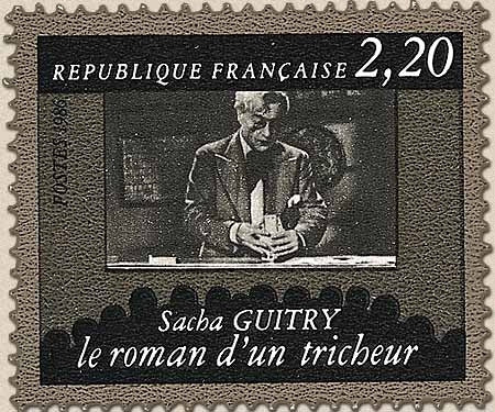 Cinquantenaire de la cinémathèque française. Sacha Guitry - Le roman d'un tricheur. 2f.20 noir et gris Y2435