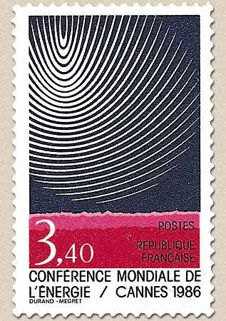 Conférence mondiale de l'énergie, à Cannes. Symbole  3f.40 bleu foncé, rose et rouge Y2445