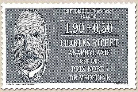 Personnages célèbres médecins et biologistes. Charles Richet, physiologiste (1850-1935). 1f.90 + 50c Y2454