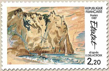 Série touristique. Vue d'Etretat, d'après E. Delacroix  2f.20 multicolore Y2463