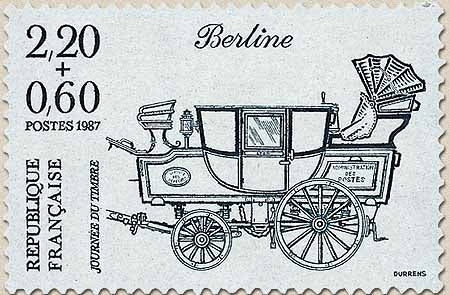 Journée du Timbre. Timbre provenant de carnet. 2f.20 + 60c. Bleu sur bleu clair Y2469