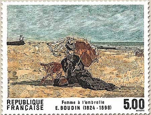 Série artistique. Femme à l'ombrelle, d'Eugène Boudin (1824-1898). 5f. Multicolore Y2474