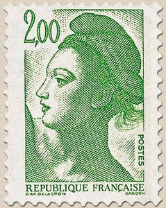 Type Liberté de Delacroix. 2f. Vert Y2484