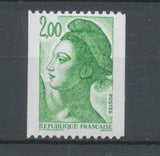 Type Liberté N°2487a 2f vert N° rouge au verso Y2487a