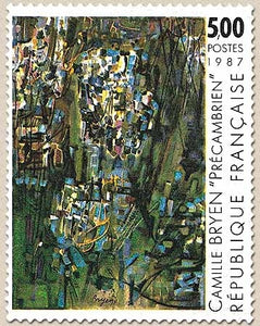Série artistique. Œuvre de Camille Bryen, Précambrien  5f. Multicolore Y2493