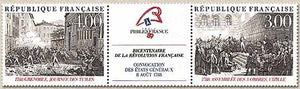 Bicentenaire de la Révolution. Philexfrance'89. Exposition philatélique mondiale, à Paris. La triptyque Y2538A