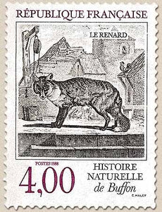 Série Nature de France. Animaux de l'Histoire naturelle, de Buffon. Renard  4f. Violet et noir Y2541