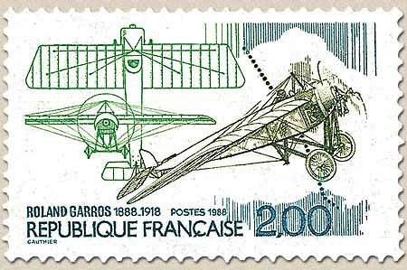 Centenaire de la naissance de Roland Garros (1888-1918). Monoplan d'époque (vue et schémas)  2f. Y2544