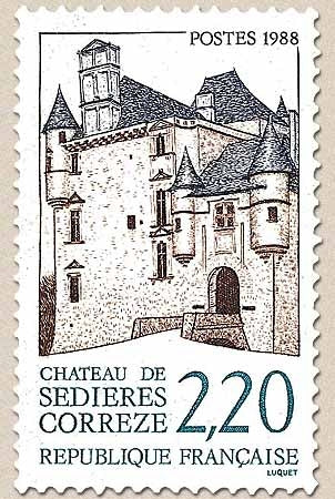 Série touristique. Château de Sedières  2f.20 brun, ardoise et bleu clair Y2546