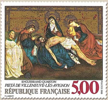 Série artistique. 5f. Multicolore et or Pietà de Villeneuve-lès-Avignon, par Enguerrand Quarton Y2558