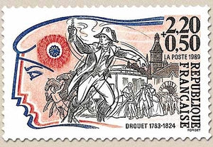 Personnages célèbres de la Révolution. Drouet (1763-1824)  2f.20 + 50c. Rouge, bleu, noir et rose Y2569