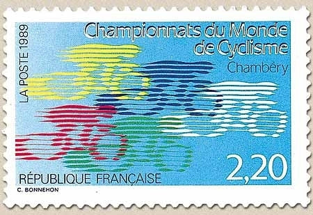 Championnats du monde de cyclisme. 2f.20 multicolore Y2590