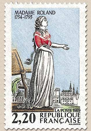 Personnages célèbres de la Révolution. Mme Roland (1754-1793)  2f.20 multicolore Y2593