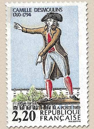 Personnages célèbres de la Révolution. Camille Desmoulins (1760-1794), avocat et journaliste  2f.20 multicolore Y2594