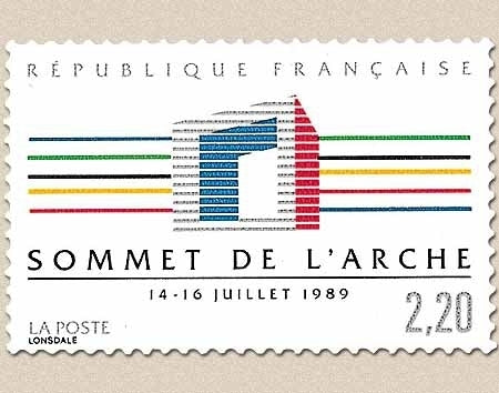 Sommet des pays industrialisés, à l'Arche de la Défense. Logo de la Conférence  2f.20 multicolore Y2600