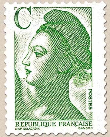 Type Libertéavec lettre C. C=(2f.10) vert Y2615