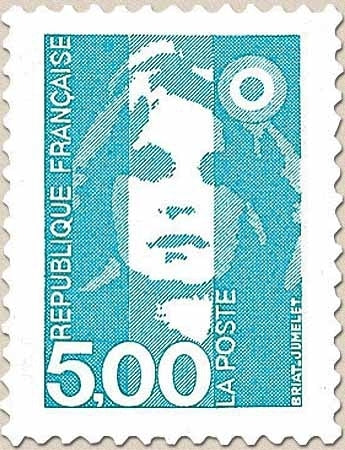 Type Marianne du Bicentenaire. 5f. Bleu-vert Y2625