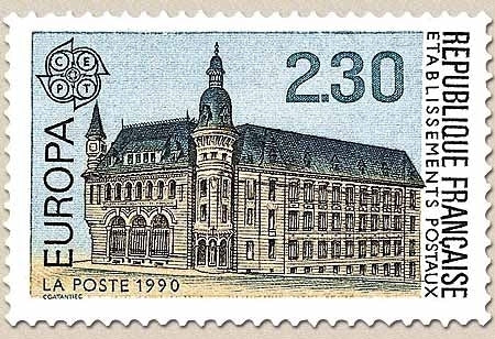 Europa. Bâtiments postaux d'hier et d'aujourd'hui. Bâtiment postal historique : Mâcon  2f.30 Y2642