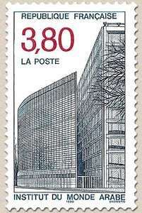 L'Institut du Monde arabe. Institut et Tour des Livres 3f.80 bleu et rouge Y2645
