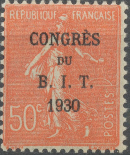 Réunion du conseil d'administration du Bureau International du Travail, à Paris. 50c. Rouge (199) Neuf luxe ** Y264