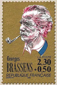 Personnages célèbres. Grands noms de la chanson française. Georges Brassens  2f.30 + 50c. Y2654