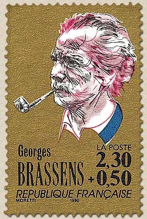 Personnages célèbres. Grands noms de la chanson française. Georges Brassens  2f.30 + 50c. Y2654