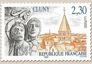 Série touristique. Abbaye de Cluny  2f.30 bleu, orange et noir Y2657