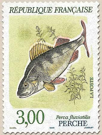 Série Nature de France. Poissons d'eau douce. Perche  3f. Multicolore Y2664