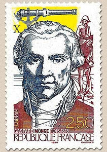 Bicentenaire de la Révolution. Gaspard Monge, comte de Péluse (1746-1818), mathématicien  2f.50 multicolore Y2667