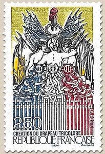 Bicentenaire de la Révolution. Création du drapeau tricolore (allégorie)  2f.50 multicolore Y2669