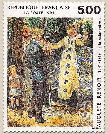 Série artistique La Balançoire, d'Auguste Renoir.  5f. Multicolore Y2692