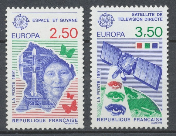 Série Europa. L'Europe et l'espace. 2 valeurs Y2697S