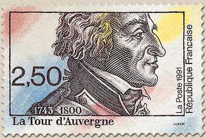 Bicentenaire de la Révolution française La Tour d'Auvergne (1743-1800). 2f.50 multicolore Y2700