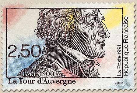 Bicentenaire de la Révolution française La Tour d'Auvergne (1743-1800). 2f.50 multicolore Y2700