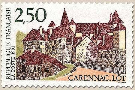 Série touristique Carennac (Lot). 2f.50 brun-rouge, brun et vert foncé Y2705