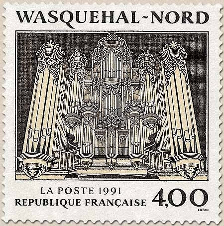 Série touristique Wasquehal (Nord); le buffet d'orgue. 4f. Crème et noir Y2706